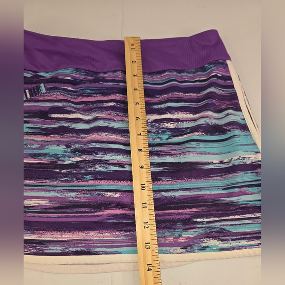 Athleta Women's Swift Zip Skort Size 6 Purple Brushstroke Deaign F-0115 - Picture 5 of 11